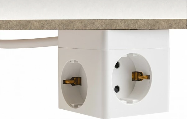 Zgjatues prizash kub DeLOCK 11497, 3x Schuko + USB-C/2x USB-A, 3680W, i bardhë
