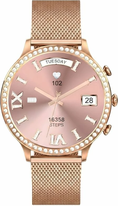 Smartwatch Gravity GT5-5, rozë gold, rrip rozë