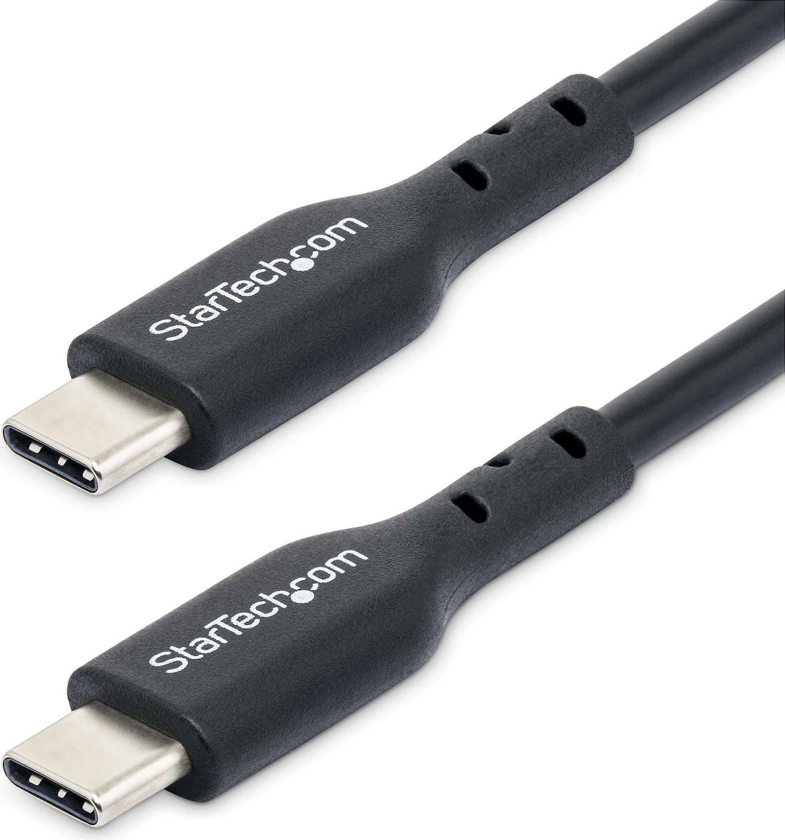 Kabllo USB-C StarTech 1m, USB-C në USB-C, 60W/3A, USB 2.0, 2 copë, e zezë