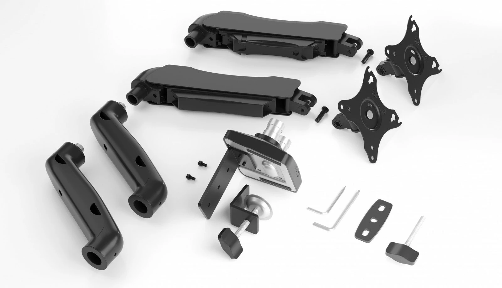 Mbajtës tavoline për dy monitorë IcyBox IB-MS204-T, deri 32 inç, i zi