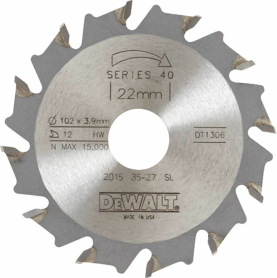 Disk sharrë rrethore DeWalt DT1306 102 mm, vrimë 22 mm, 12 dhëmbë karbid