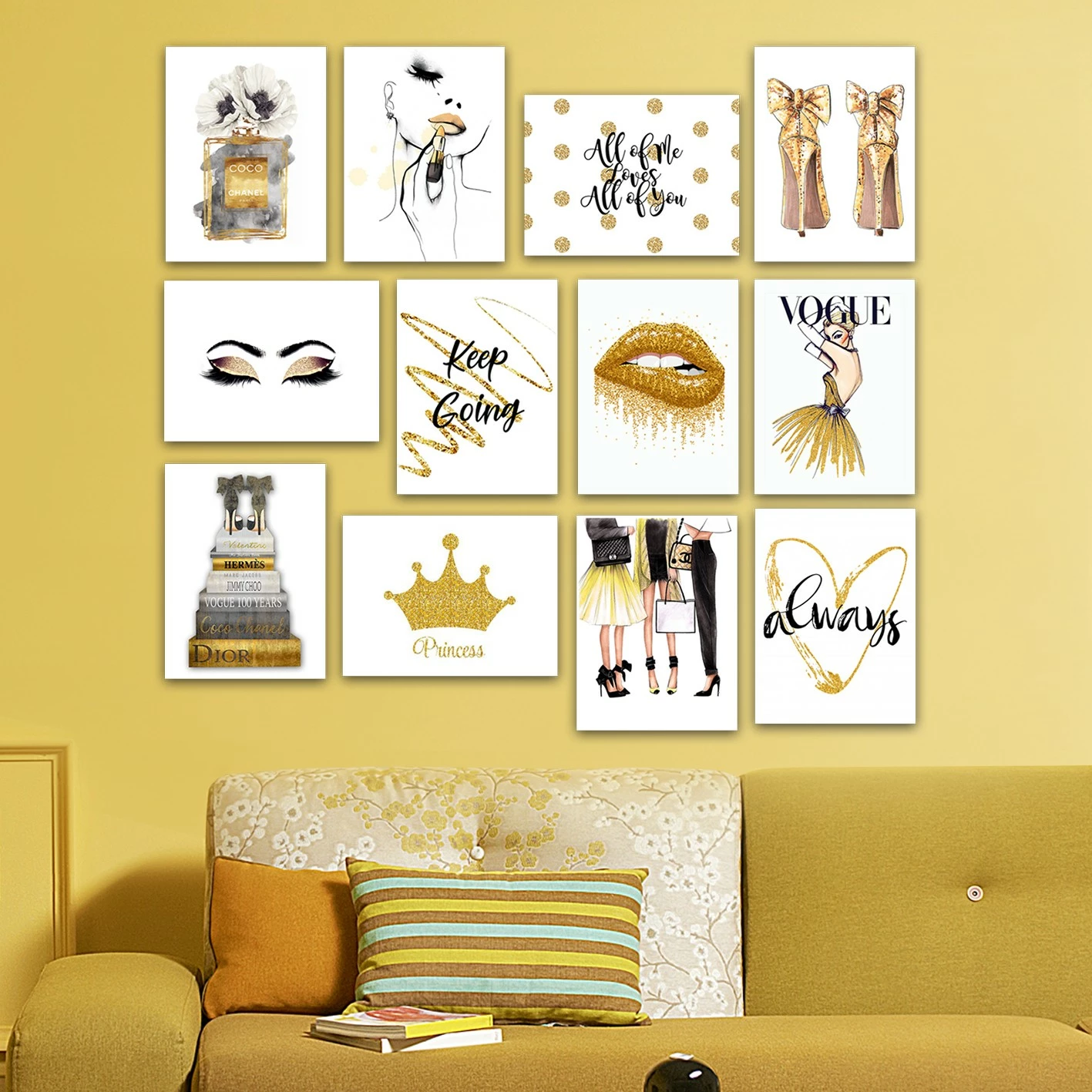 Piktura dekorative MDF (12 copë), Wallity, 12MDF25YS