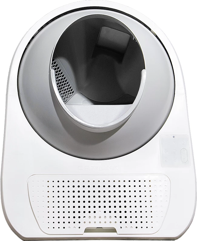 Kuti inteligjente vetëpastruese për rërë maceje Catlink Luxury Pro-X 57 L, 13 L depo mbetjesh, e bardhë, set me 3 qese + 2 filtra