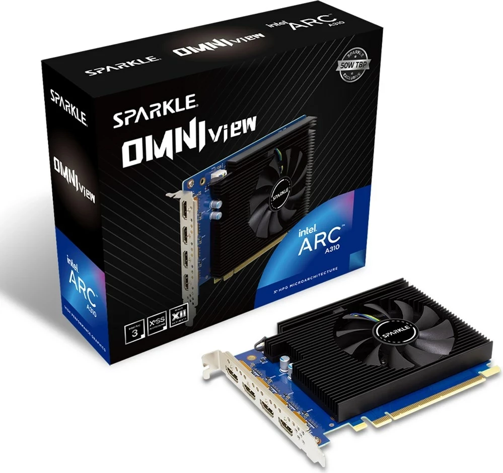 Kartelë grafike SPARKLE Intel Arc A310 Omni View, 4 GB, Blu