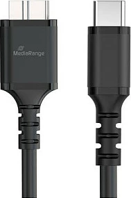 Kabllo MediaRange MRCS257 USB-C në Micro-USB B 3.0, 0.5 m, 5 Gbit/s, 3A, e zezë