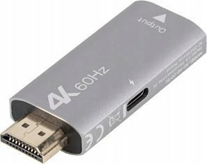 Adapter AV Lanberg AD-HD-DP-01 HDMI (M) në DisplayPort (F) 4K 60Hz, argjend, me furnizim USB-C