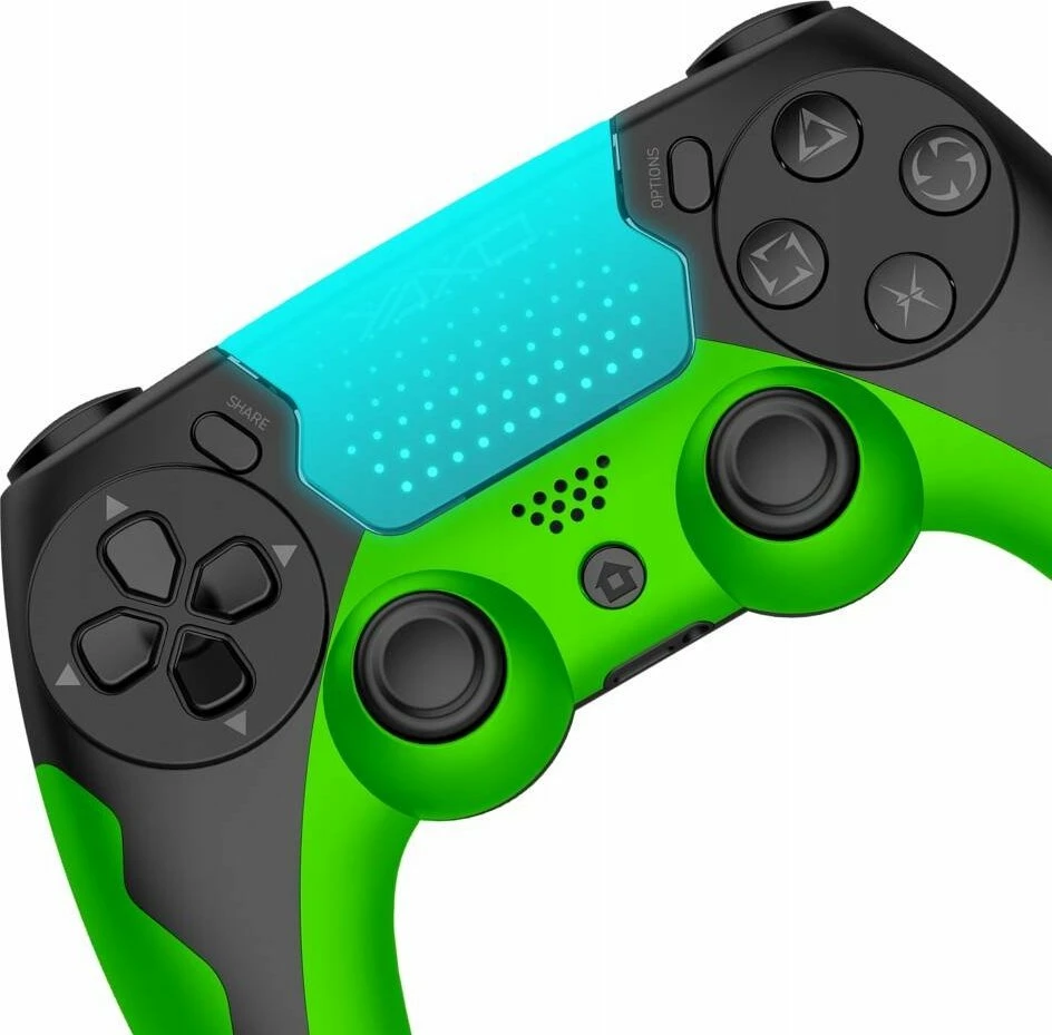 Gamepad Yaxo Hornet Fury YAX-GA-GC-004, wireless Bluetooth 4.0, për PS4/PS3/PC, bateri 600 mAh, me vibrim, i gjelbër
