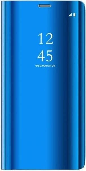 Mbështjellës ONASI Clear View për Xiaomi Redmi Note 9S / 9 Pro, me dritare shikimi dhe funksion stand, blu