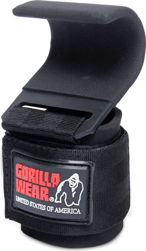 Weight Lifting Hooks - Black- Red