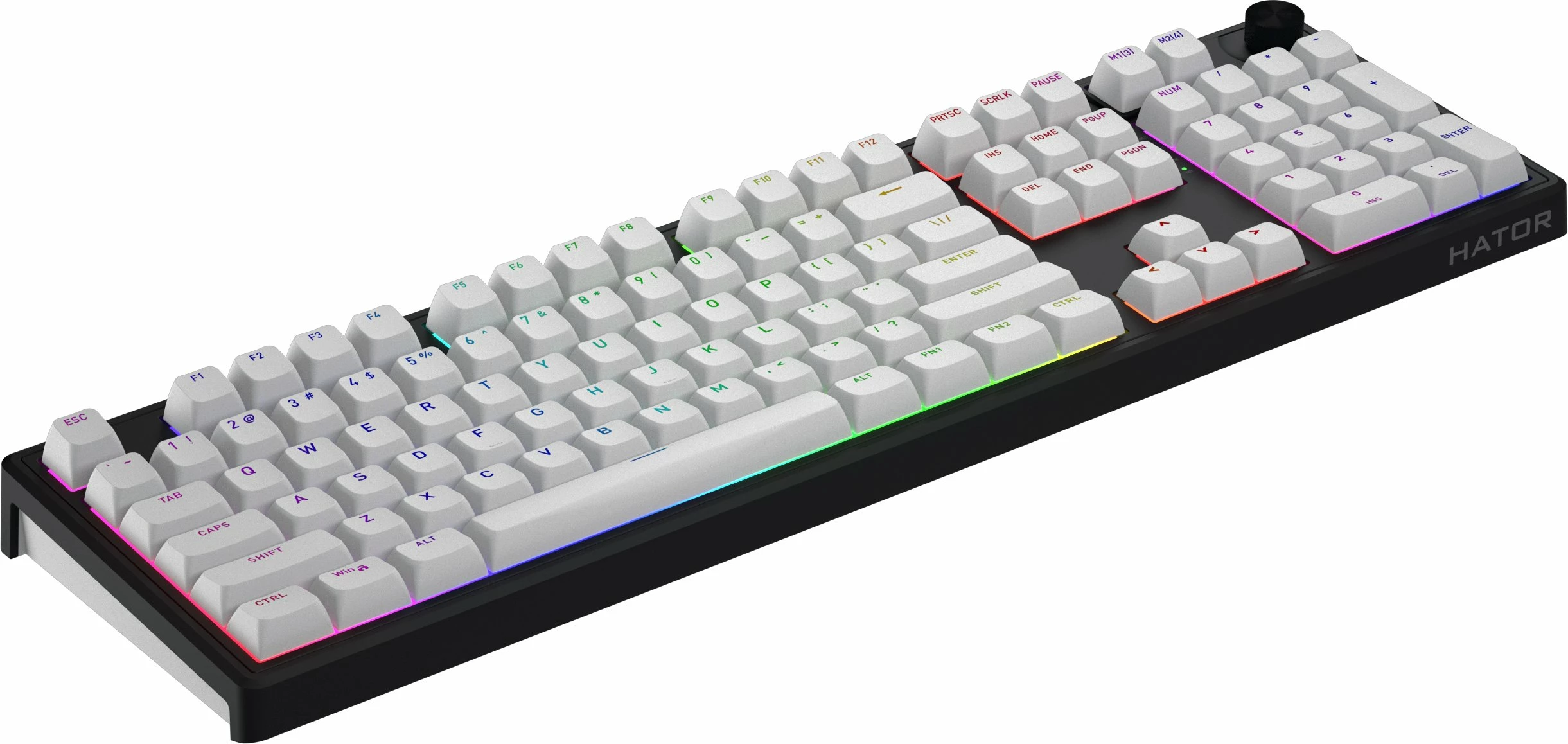 Tastierë mekanike wireless Hator Skyfall 100 HTK3100, Aurum Lemon Linear, RGB, US layout, 100%, e bardhë