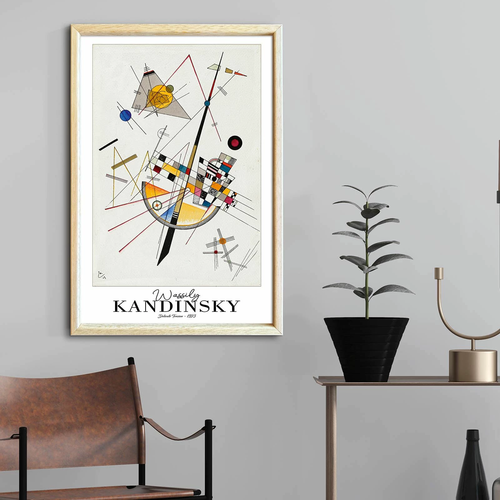 Pikturë dekorative me kornizë, Wallity, 4262AHSKANDINSKY-022, shumëngjyrëshe, 42x62cm