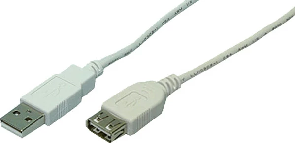 Kabllo USB LogiLink A në A zgjatuese, 2 m, USB 2.0, gri