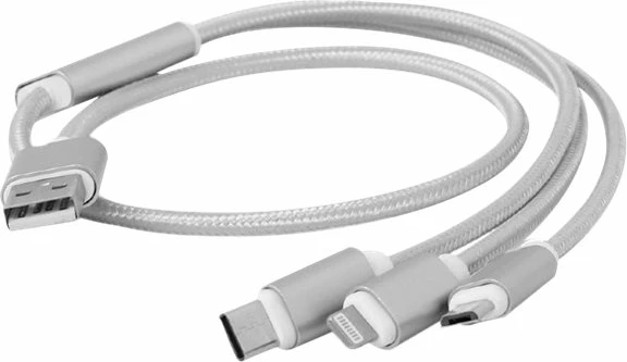 Kabllo USB 3-në-1 Gembird CC-USB2-AM31-1M-S, 1m, argjendtë