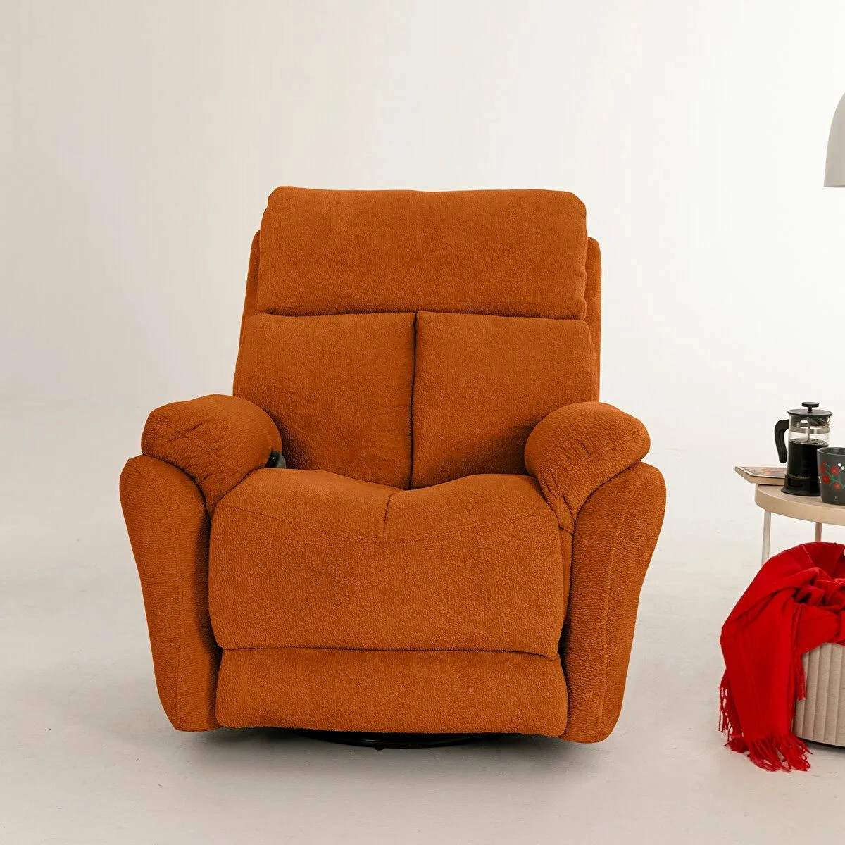 Karrige relaksuese Comfera elektrike, ngjyrë e kuqe tullë, Atelier del Sofa