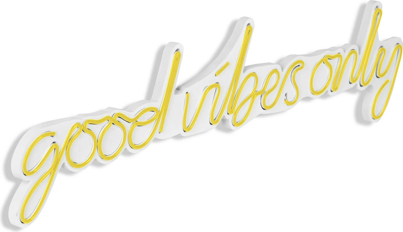 Dritë dekorative LED plastike, 'Good Vibes Only', e verdhë