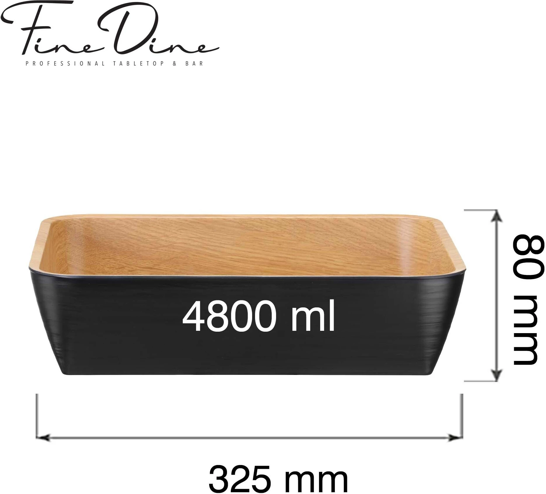 Tas bufeti Fine Dine Panama Black 562819, GN 1/2, 4.8 L, 325x265x80 mm, i zi