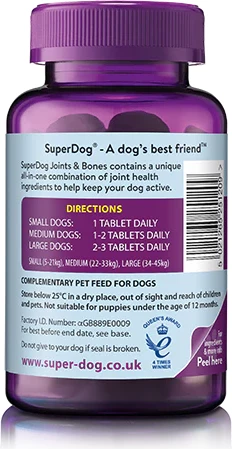 Vitabiotics Vitavet Super Dog Joints & Bones – Mbështetje e avancuar për kocka dhe nyje të shëndetshme