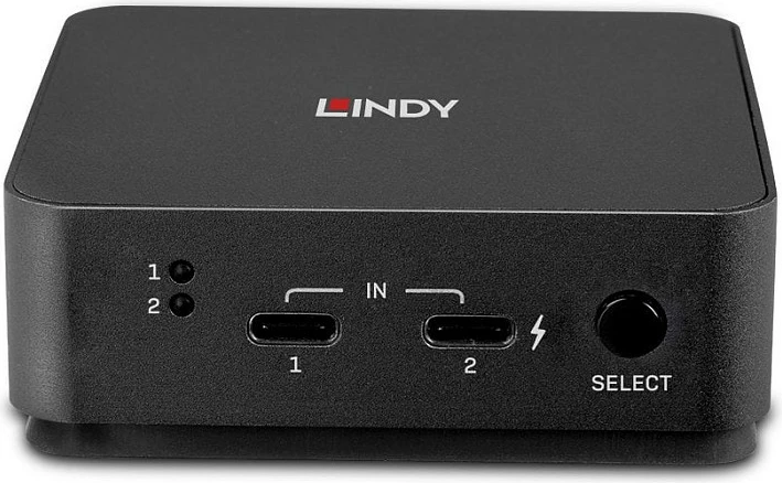 Switch KVM Lindy 2-Port USB-C, Dual HDMI 4K60, USB PD 100W, Gri