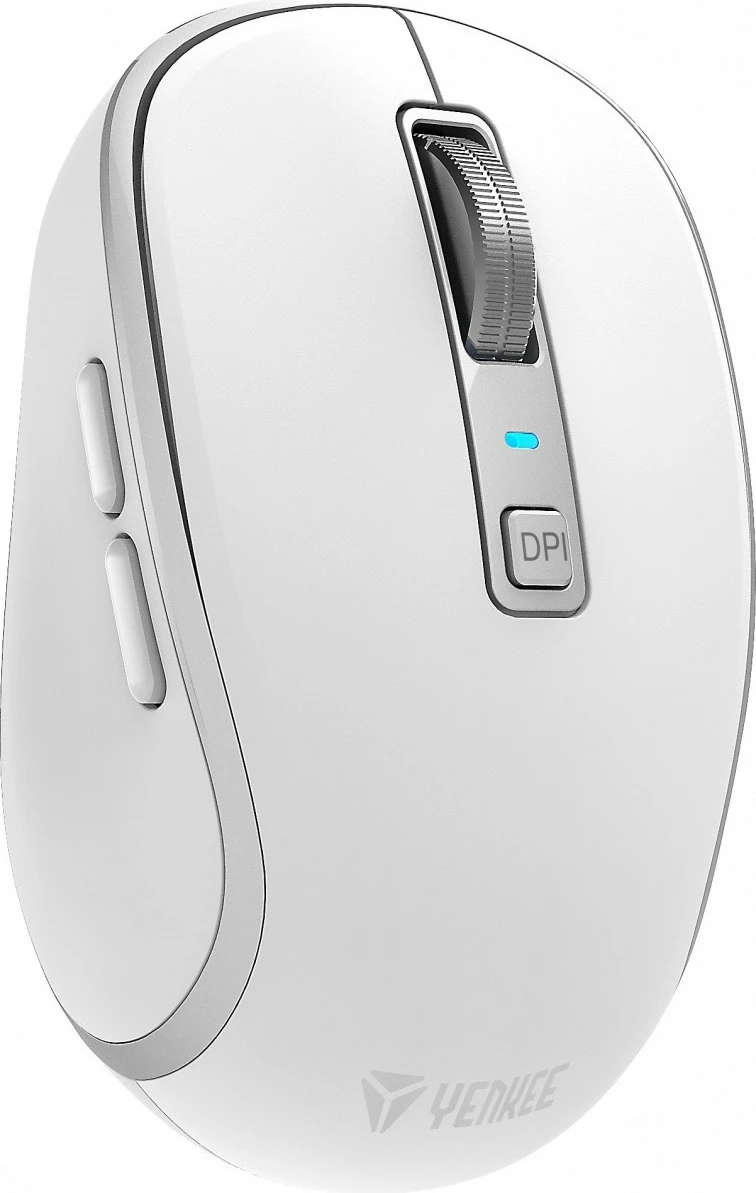Maus wireless YENKEE NOBLE YMS 2085WH, 5 butona, Bluetooth + WiFi, Bardhë/Gri