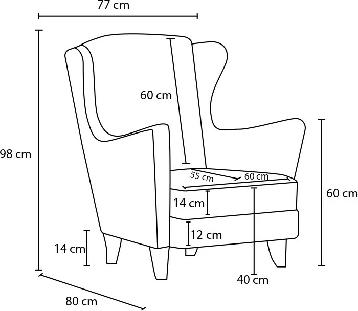 Karrige Wing Atelier del Sofa, Lola Prestij, anthracite