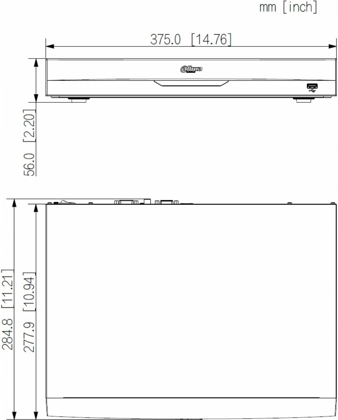 Regjistrues NVR Dahua NVR5216-EI2 16 kanale WizSense, 2x HDD deri 20TB, 32MP, i zi