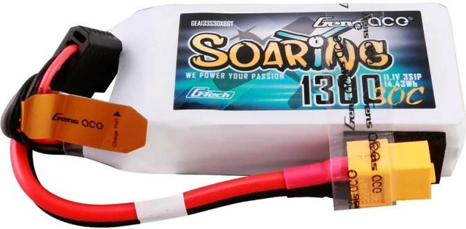Bateri LiPo Gens ace G-Tech Soaring 1300mAh 11.1V 30C, e bardhë