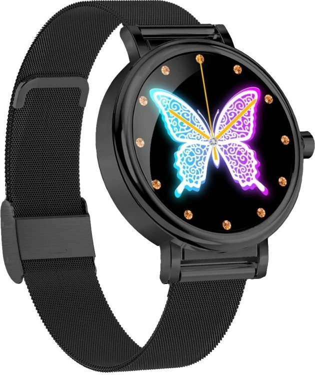 Smartwatch për femra Rubicon, e zezë
