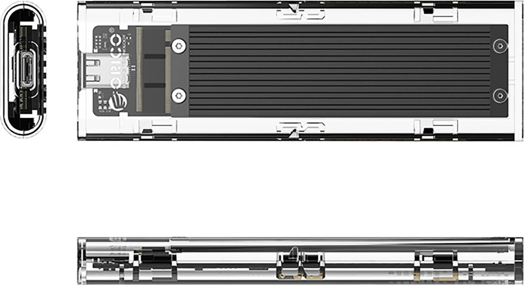 Kasë Orico TCM2-C3 për M.2 NVMe në USB-C 10Gb/s, Transparent/Zeze