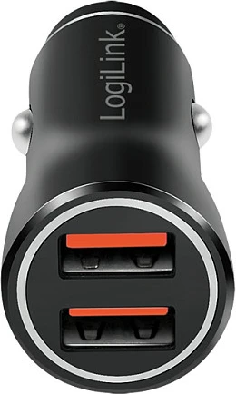 Karikues veture LogiLink, 2x USB, 10.5W, i ndriçuar, i zi