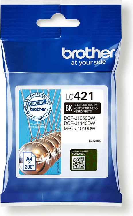 Kartrix boje Brother LC421BK, 200 faqe, 1 copë, e zezë