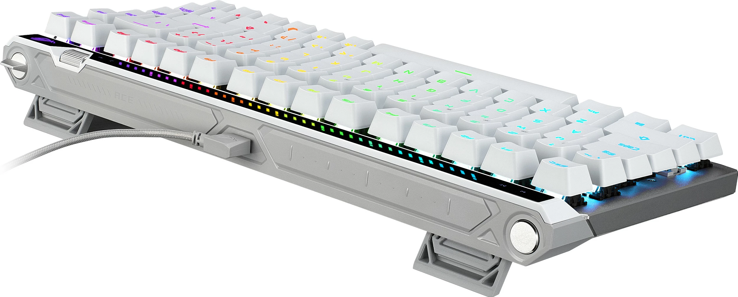 Tastierë gaming ASUS ROG Falchion Ace 75 HE, QWERTZ (DE), switch magnetik ROG HFX V2, RGB, USB-C, e bardhë