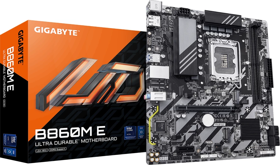 Pllakë amë GIGABYTE B860M E, Intel B860, LGA1851, 2x DDR5, mATX