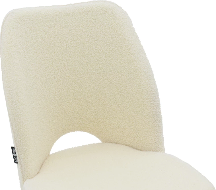 Karrige Renish bouclé, këmbë metalike të zeza, 61x47x91.5cm