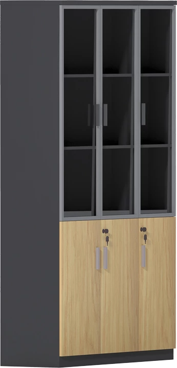 Raft librash Lotus me xham dhe dru, ngjyrë natyrale-antracit, 120x40x200cm