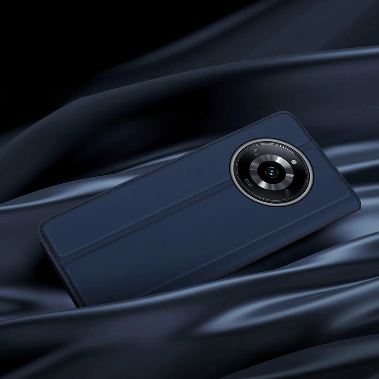 Mbështjellës Dux Ducis Skin Pro për Realme 11, me xhep kartelash dhe mbështetëse, i zi