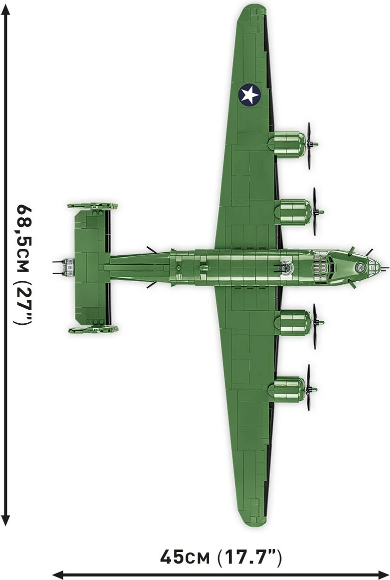 Set ndërtimi Cobi Klocki COBI-5739, B-24D Liberator, 1445 pjesë, Jeshile, me 2 figurina