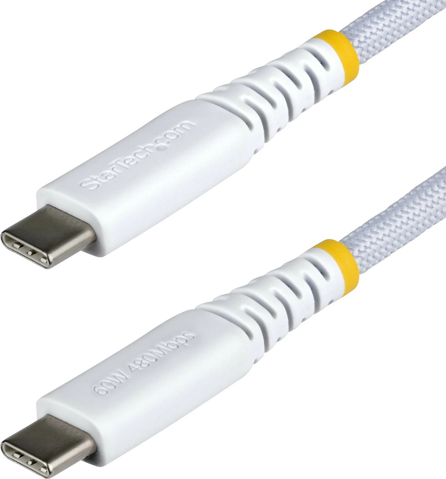 Kabllo karikimi USB-C StarTech 3m, PD 60W (3A), USB 2.0, USB-C në USB-C, e bardhë