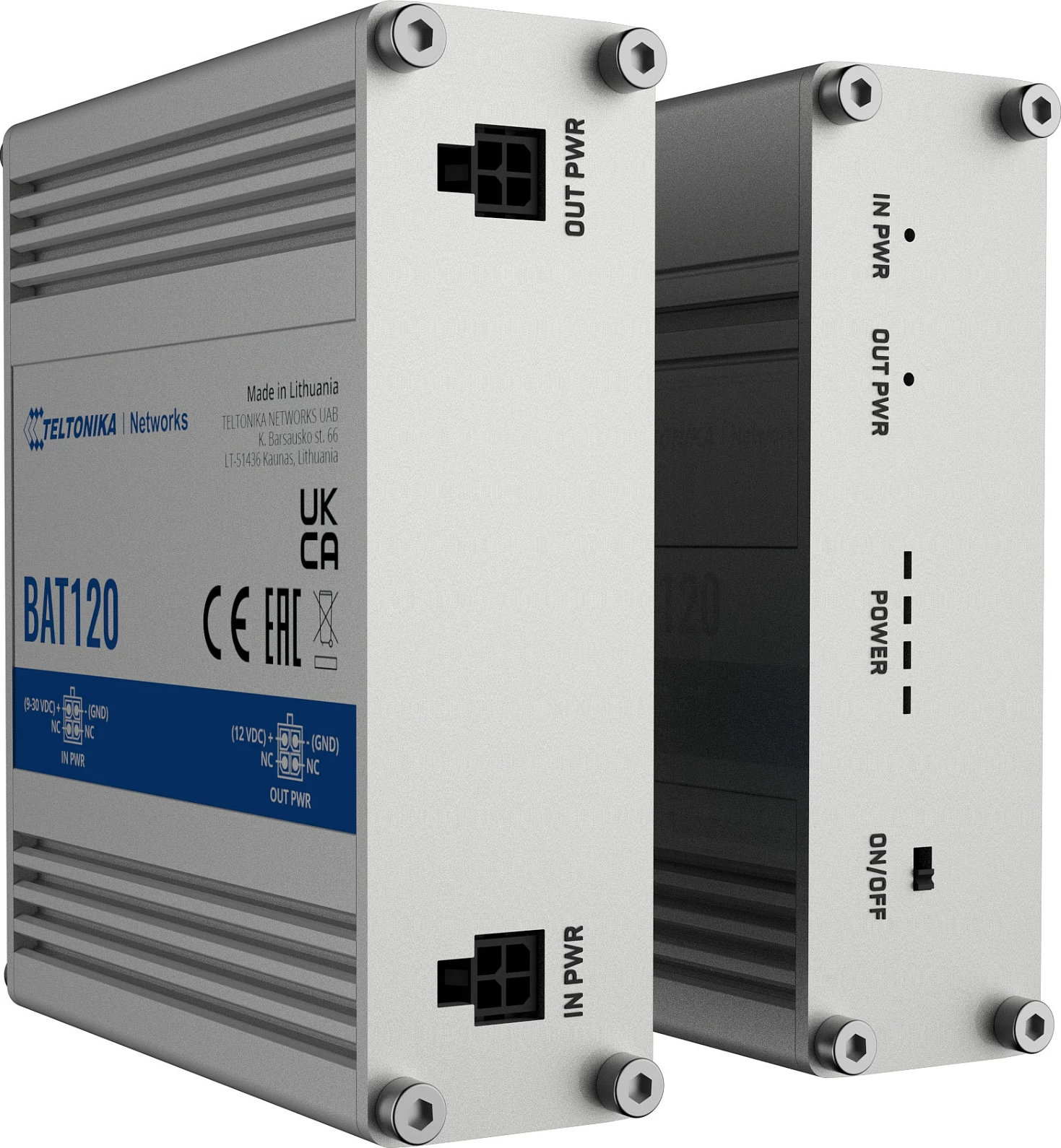 UPS Teltonika BAT120, bateri rezervë DC 22W, Li-Ion 2.3Ah, stainless steel
