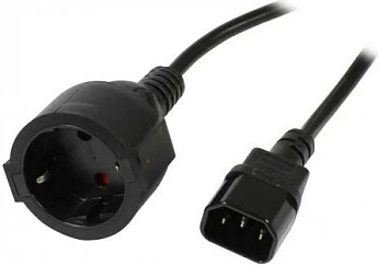 Kabllo rryme Synergy21, IEC C14 (M) -> Schuko CEE7 (F), 1.8m, e zezë
