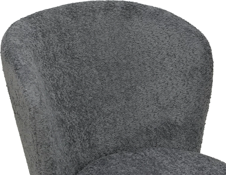 Set 2 karriga Houlian, stof antracit, këmbë metalike të zeza, 46x66x89cm