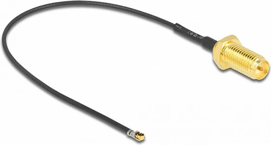 Kabllo antene DeLOCK 12654, RP-SMA në MHF 4L LK, 0.1 m, e zezë