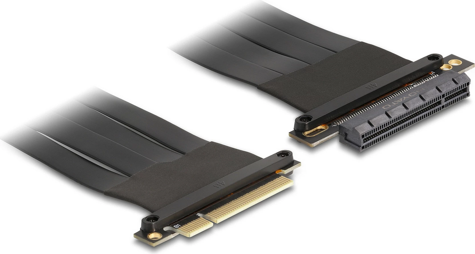 Riser kartë DeLOCK PCI Express x8 mashkull në x8 femër, kabllo 60 cm, e zezë