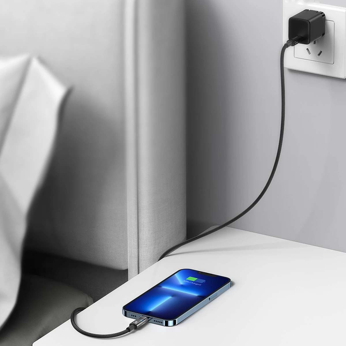 Kabllo Baseus Explorer USB-C në Lightning, 1m, 20W, Kaltër