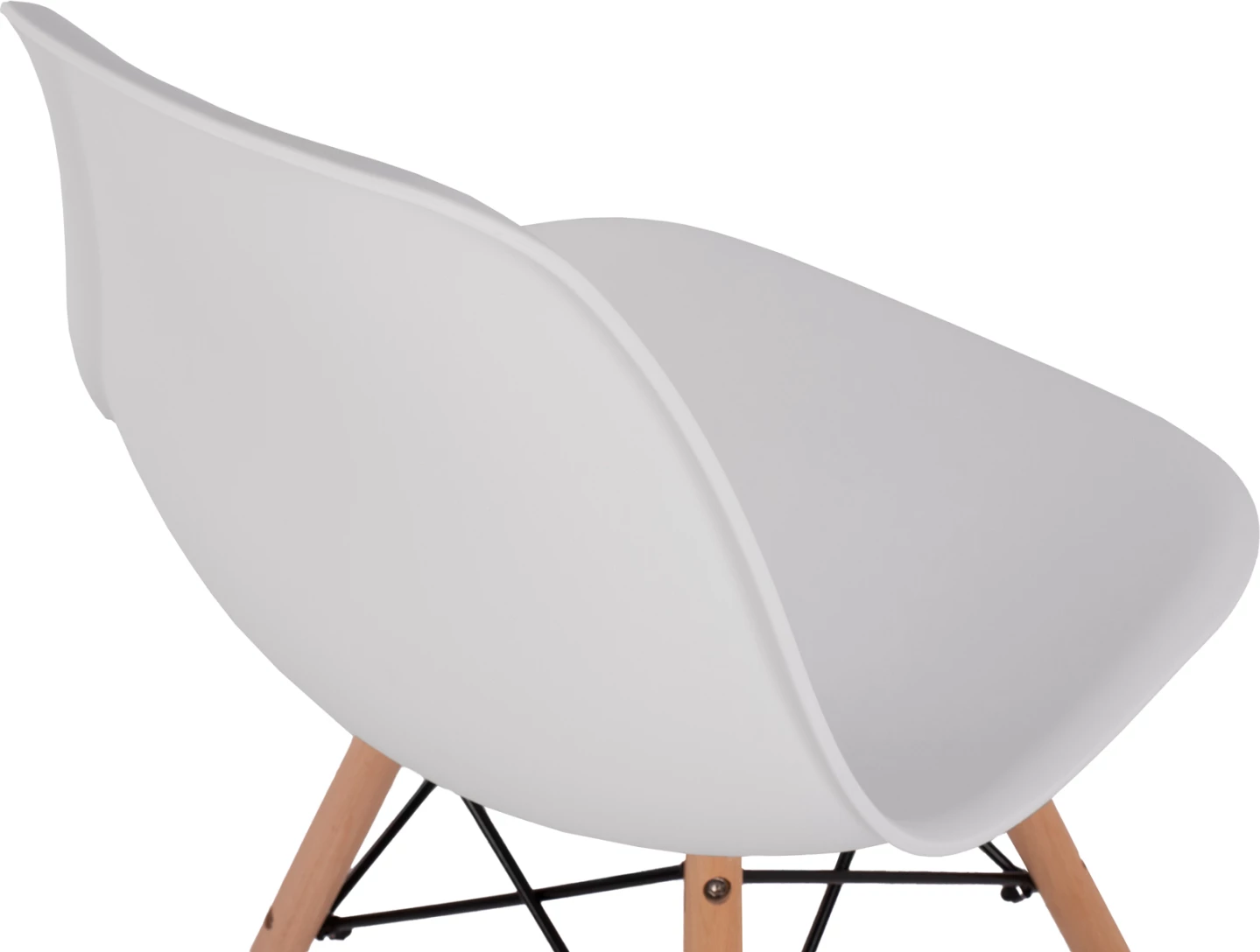Karrige për ngrënie TWIST, set 2 copë, e bardhë PP, këmbë dru ahu, 46x50x82 cm