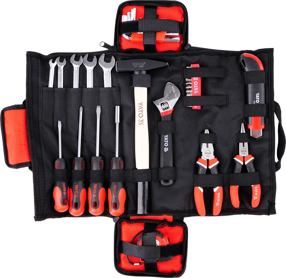 Set veglash Yato YT-39280 44 copë, me çantë, zi/kuqe