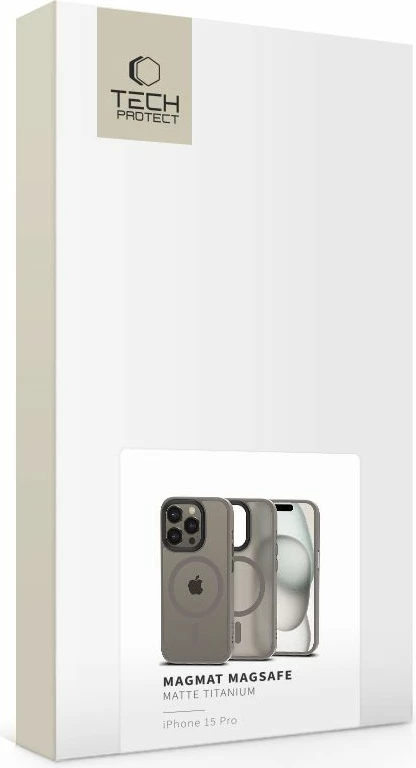 Mbështjellës Tech-Protect MagMat MagSafe për iPhone 15 Pro, titanium mat
