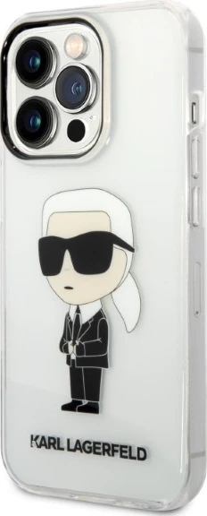 Mbështjellës Karl Lagerfeld Ikonik për iPhone 14 Pro, Transparent