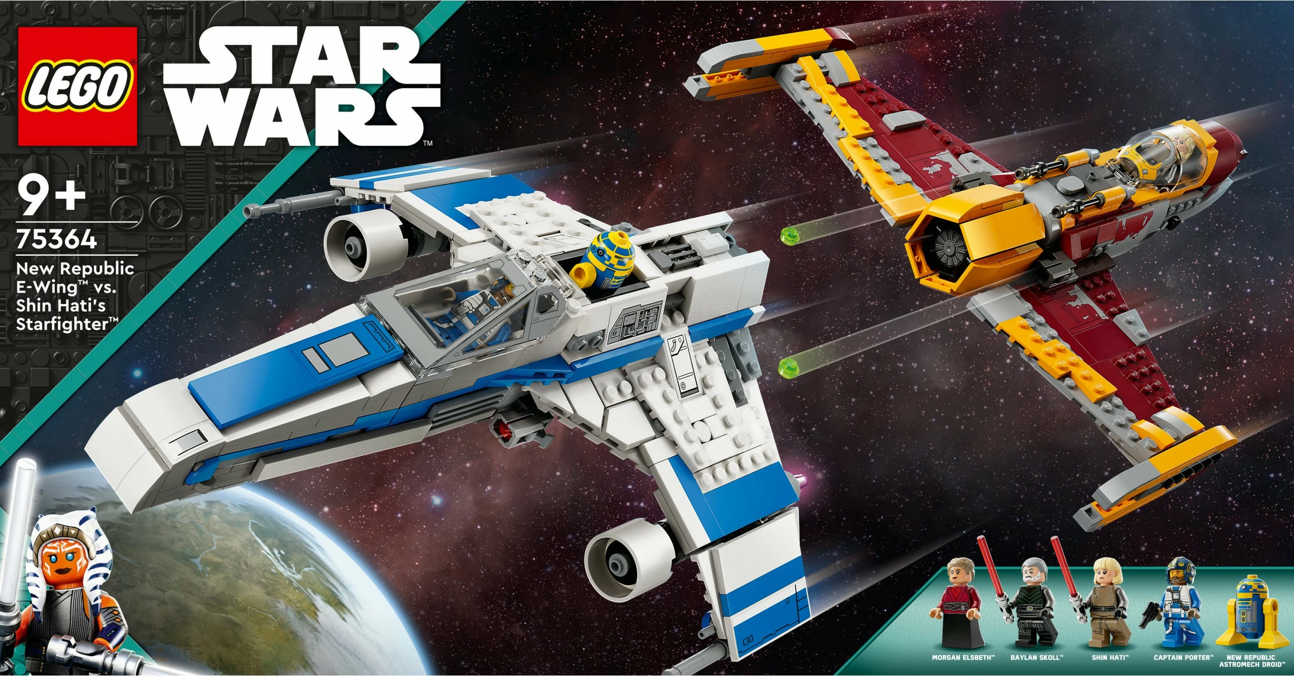 Set ndërtimi LEGO Star Wars New Republic E-Wing vs Shin Hati’s Starfighter 1056 pjesë, shumëngjyrësh