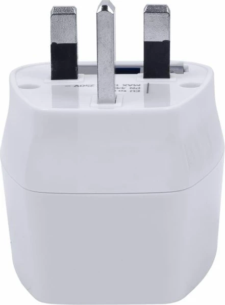 Adapter udhëtimi RIVACASE PS4401 EU në UK, 13A, 3250W, i bardhë