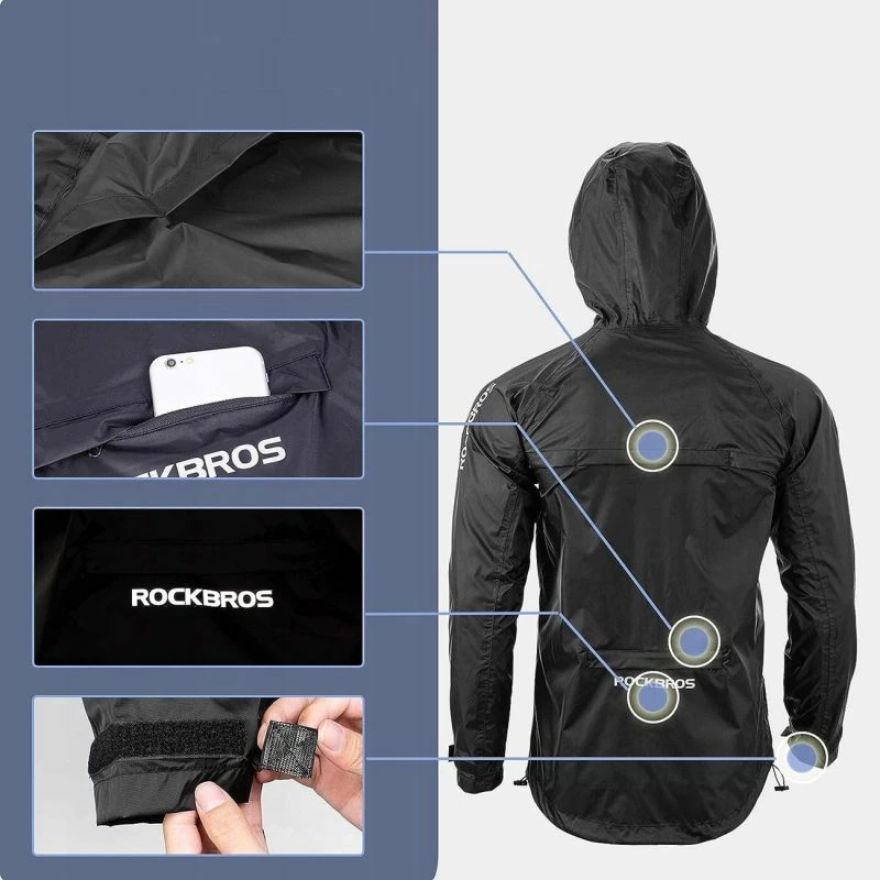 Jakne shiu Rockbros YPY013BKL, e zezë, L